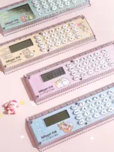可愛らしい多機能折りたたみ定規【電卓付き・学生用】