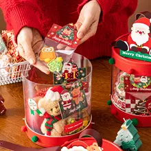 ギフトボックス クリアバケツ 丸型 持ち手付き 透明 クリスマス ラッピング お菓子入れ クッキー キャンディ
