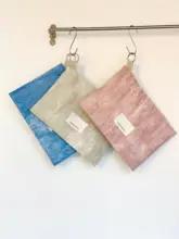 YKKファスナー付き収納ポーチ【化粧用・携帯便利・ティッシュポケット付き】