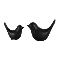 北欧風 陶製 白黒小鳥 インテリアデコレーション【モダンデザイン・デスクトップ装飾用】