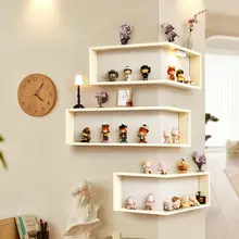 コーナー壁掛けディスプレイラック【フィギュア収納・防塵カバー付き】