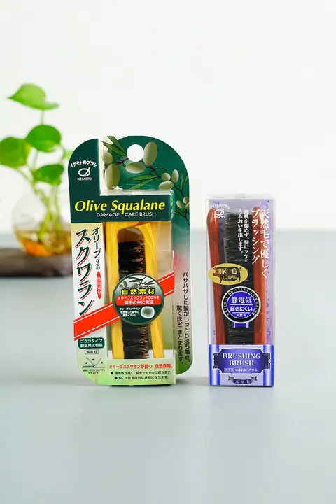 ポータブル折りたたみ式豚毛製細かい歯のヘアコーム【ボリュームスタイル・ヘアケア用】
