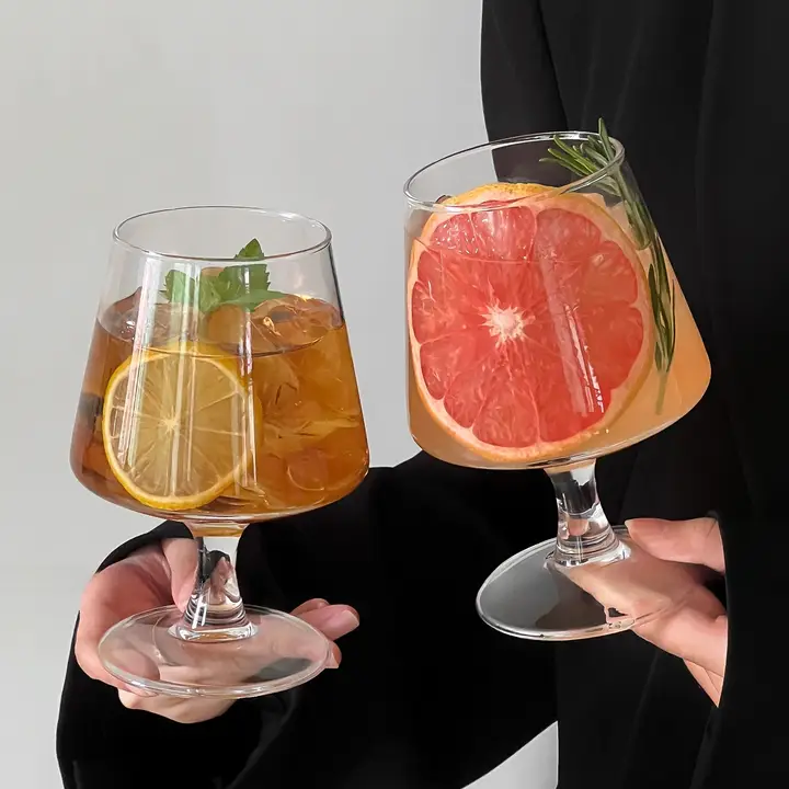 高脚フルーツティーカップ【ガラス製・ジュース・炭酸水・ブランデーカップ・冷飲用】