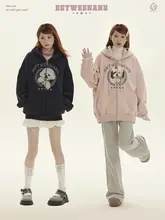犬プリントデザインのジップアップパーカー【フード付き・春秋用・カーディガンスタイル】