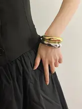 シンプルな金属製レディースブレスレット【合金・上品デザイン・ファッションアクセサリー】