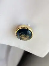 ビジネス用 メンズドレスシャツ【フレンチカフス・高級人工宝石・金メッキ・カラフルなカフスボタン】