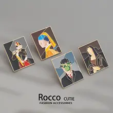 2025 レトロ有名な絵画 ブローチ 抽象アート メタル