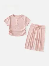 女の子用夏服【おしゃれなカジュアルデザイン・二部構成・快適な着心地】（セットアップ対応）