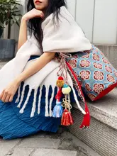 国風デザインのトートバッグ【レトロスタイル・ショルダー・異国情緒・旅行用】