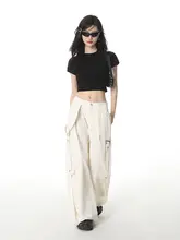 SHIYIYUE ブラックショルダー短袖Tシャツ【春夏用・フィット・ショート丈】