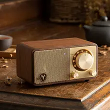 木製レトロデザインのBluetoothスピーカー【デスクトップ用・家庭用・ギフト向け】