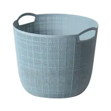 MOMO HOME 麻布模様のプラスチック製洗濯カゴ【収納バスケット・バルコニー用・お手入れ簡単】
