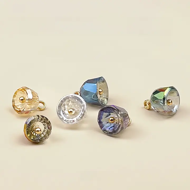 新中式 古風水晶の風鈴ボタン【カット面 デコレーション用・漢服唐装用・小型】