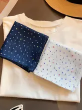 ポルカドットシルクスカーフ【薄手コットン・首元をやさしく保護するデザイン】