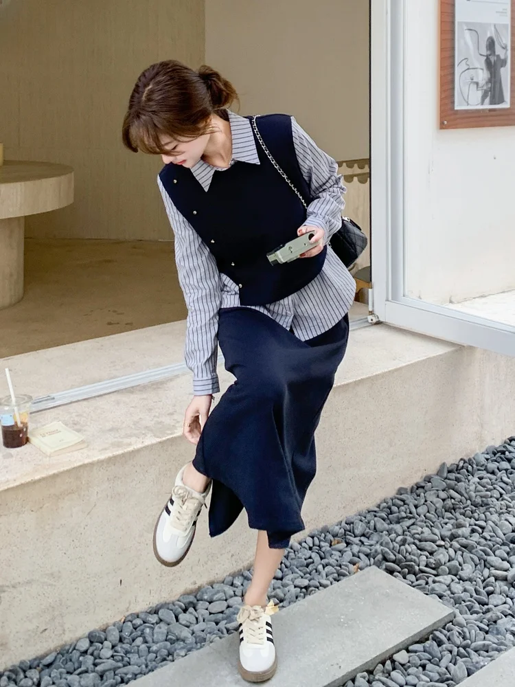 ストライプシャツを羽織るのに迷っている？今こそ取り入れるべき「コントラストデザイン」の秋冬セットアップとは