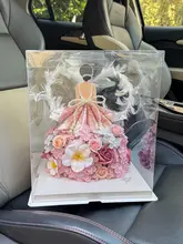 DIYハンドメイドフラワーアレンジメント材料キット【プリンセスドレス風・ギフトボックス入り・誕生日プレゼント】