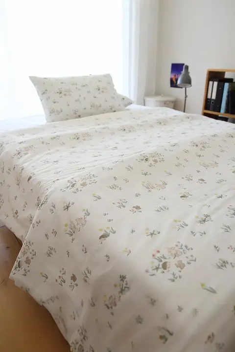ジャングルラビット フラワープリントベッドリネンセット【100%コットン・ガーリー・4点セット】