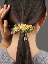 古風の金木犀ヘアクリップ【大きめ・後頭部用・着物や振袖に最適】