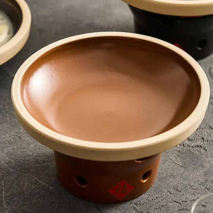 高温直火対応 陶器製アルコールストーブ【割れにくい・ホテル用・浅型鍋】