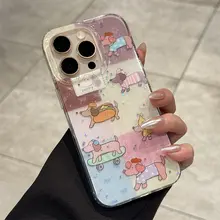 senbo iPhone用 星形ダックスフントデザイン保護ケース【全包防摔・シリコン素材・可愛い】