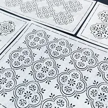 刺し子刺繍テンプレート【初心者向け・DIY・モロッコ風タイルデザイン】