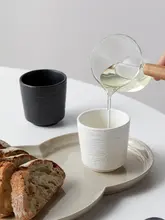 茶碗 一杯 お茶を楽しむ 陶器 白黒岩模様 功夫茶に最適