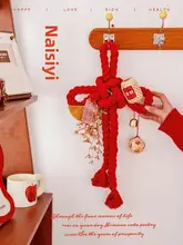 お正月飾り 迎春 下げ飾り 万字結び 福の字 チャイナテイスト 馬年 インテリア 「RoomTour」