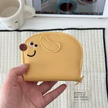 かわいいカートゥーンデザインの小型女性用財布【多カードポケット・ジッパー付き・学生向け】