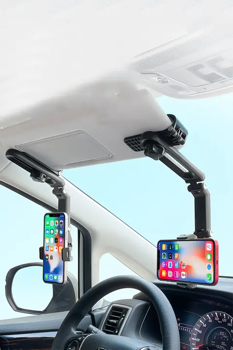 スマホスタンド カーナビ 一般用サンシェード 多機能 助手席 確保