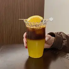 広口ガラスコップ【ドリップコーヒー・ストライプデザイン・アイスラテ用】