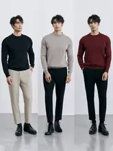 秋冬用快適抗菌ストレートカジュアルパンツ【テクスチャーデザイン・ミドルウエスト・ wrinkle-free・メンズ】