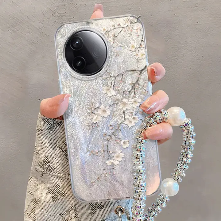 紅米K80用 シリコン製スマホケース【防衝撃・フラワーデザイン・薄型】