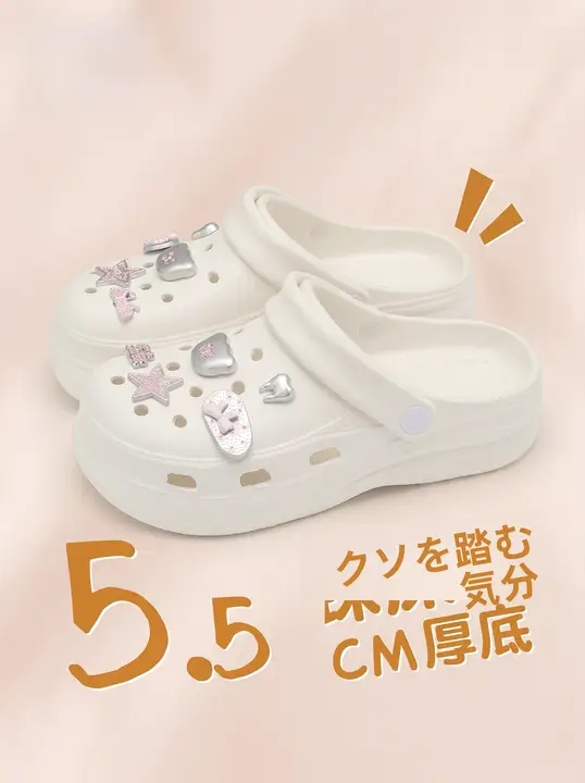女性用カートゥーンデザインのEVA製滑り止めサンダル【夏用・包頭・快適な履き心地】