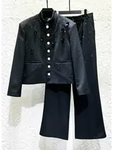 立体花朵デザインのショートジャケット【新中式ファッション・軽やか・高級感】（セットアップ対応）