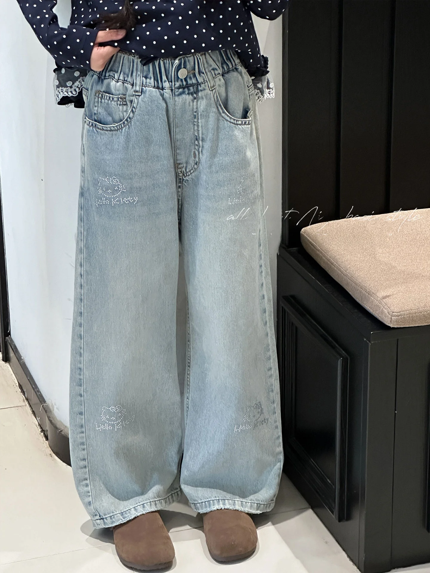 あったか デニム おすすめモデル：Aiza basic キッズ直筒デニムパンツ（春秋用）