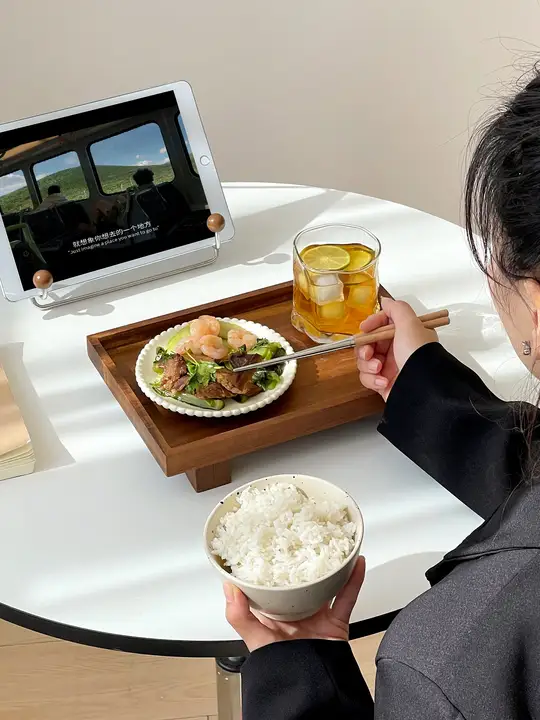 一人用 木製トレー【高級感ある和風・長方形・喫茶店用】