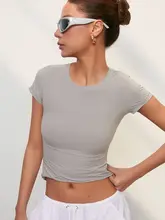 ボディにフィットするショート袖Tシャツ【ウエストシェイプ・夏用・女性用】