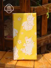 可愛い手作り布製カバーのA5/A6手帳用ブックカバー【ウサギデザイン・文芸ギフト】