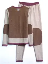 温泉スキンケア保温パジャマ【シルクウール・厚手・長袖上下】（セットアップ対応）