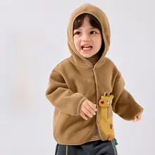 抗静電気仕様の子供用フリースコート【春秋用・フード付き・リバーシブルデザイン】