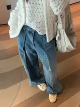 ホワイトウォッシュデザインのデニムパンツ【春夏用・フリップヘム・女性用】