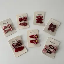 ヘアクリップ キッズ ガールズ 赤 お姫様風 おしゃれ お正月 迎春