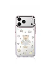 スマホケース くま柄 マグネット式 耐衝撃 グラデーション クリア iPhone対応 「FUNNYRICH」