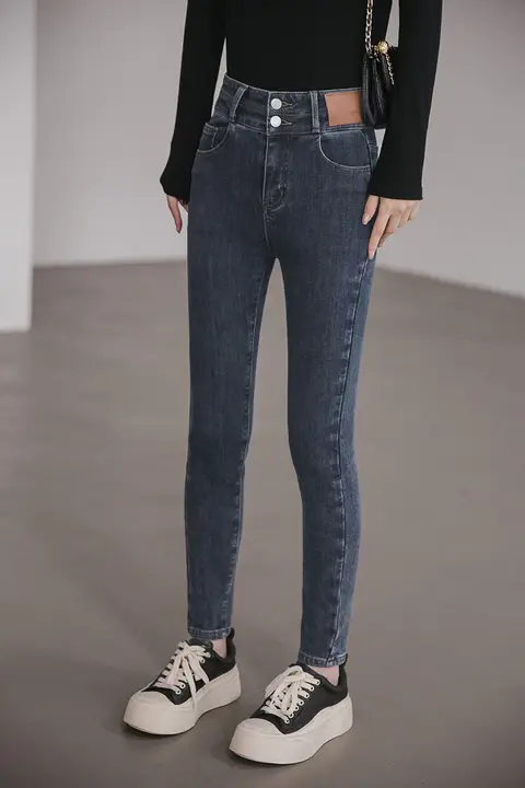 ハイウエストスキニージーンズ【女性用・小柄向け・極上の柔らかさ・フィットデザイン】