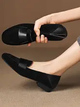 本革製 ラウンドトゥ ローヒール ローファーシューズ【快適ソフトソール・カジュアルデザイン】（セットアップ対応）