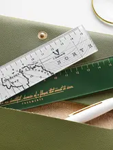 半透明アクリル定規【ヴィンテージ風・シンプルデザイン・学生用・測定用】