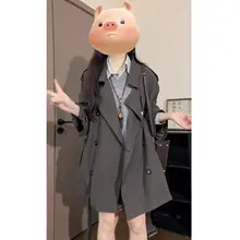 通勤用トレンチコート【レディース・中丈・洗練されたデザイン・スーツカラー】