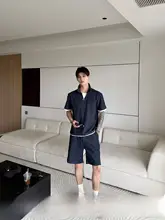 カジュアルな配色が魅力！半袖ポロシャツ【通勤・用】とゆったりショートパンツ（セットアップ対応）