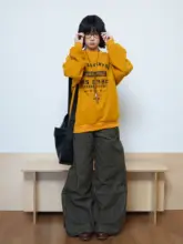 レトロコーデュロイパンツ【ストライプ・ゆったりストレート・ロング丈】