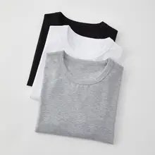長綿素材の半袖Tシャツ【ラウンドネック・黒・快適透湿】